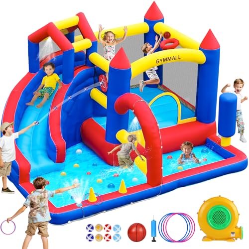 GYMMALL Bounce House Inflatable Bouncy House for Kids Indoor & Outdoor